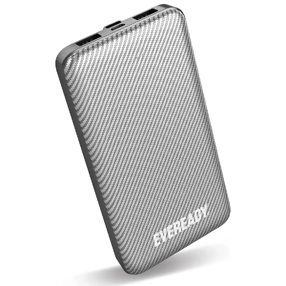 Φωτογραφία προϊόντος: Power Bank Energizer Eveready Slim 20000mAh 2A με 2x USB 2.0 και LED Ένδειξη Μπαταρίας Μαύρο