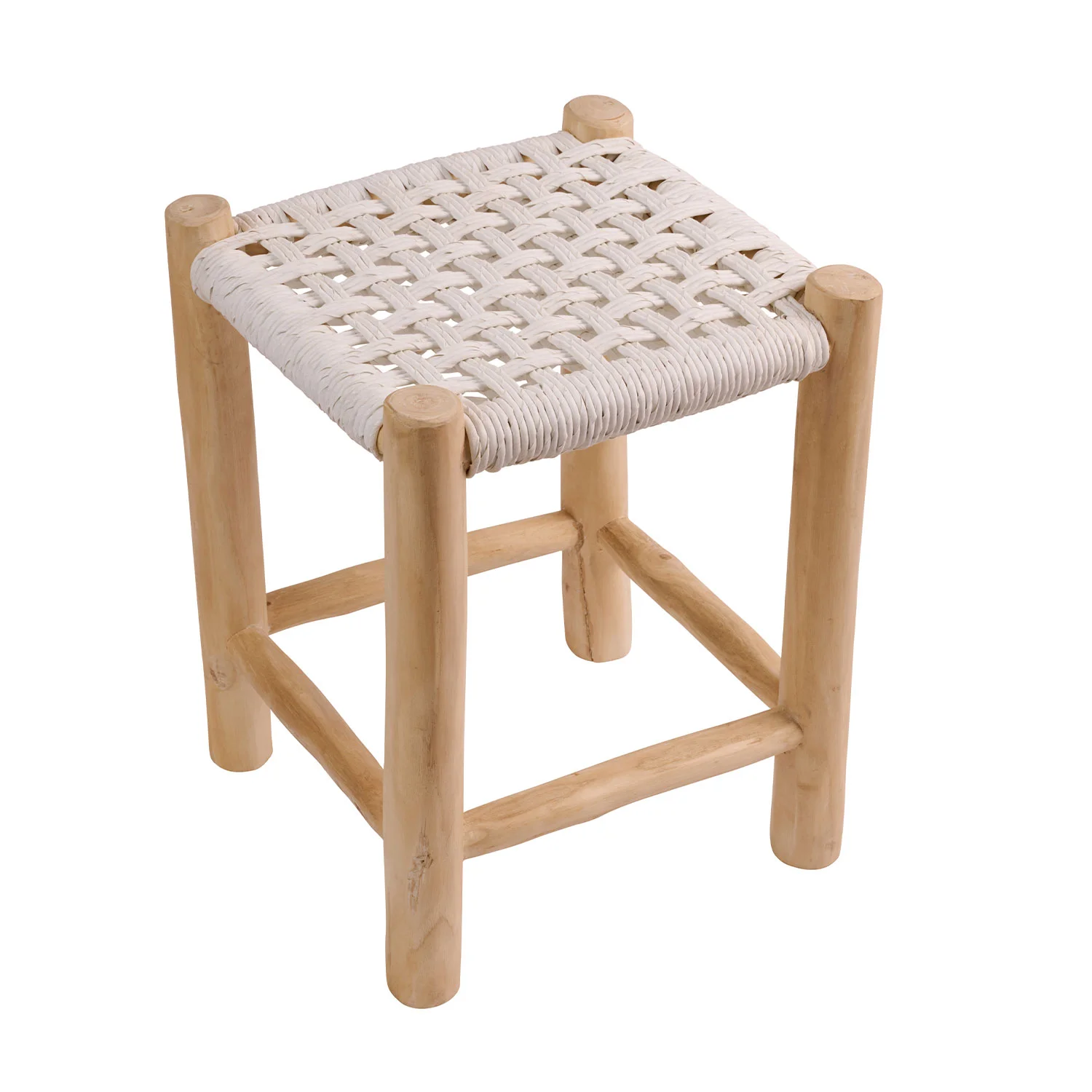 Φωτογραφία προϊόντος: Σκαμπό Noor λευκό 35 x 35 x 47cm 901-034 Varossi