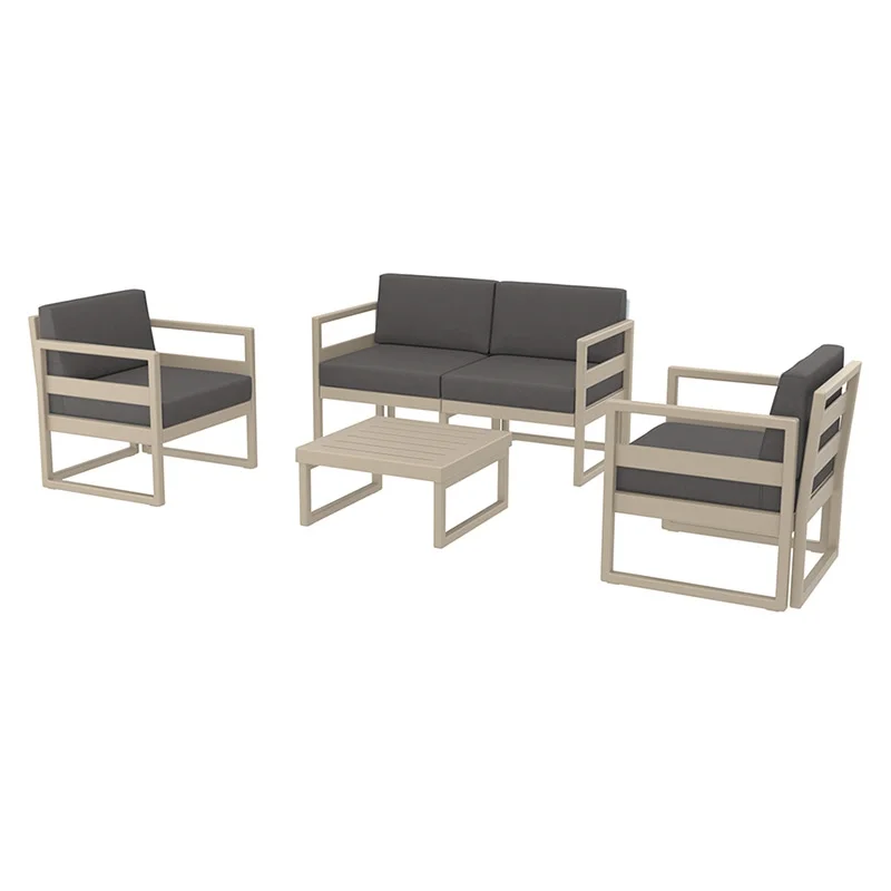 Φωτογραφία προϊόντος: Zita Plus MYKONOS SET 2ΘΕΣ.TAUPE/ΜΑΞ. DARK GREY(2ΘΕΣ.+2ΠΟΛ.+ΤΡΑΠ 65εκ.)