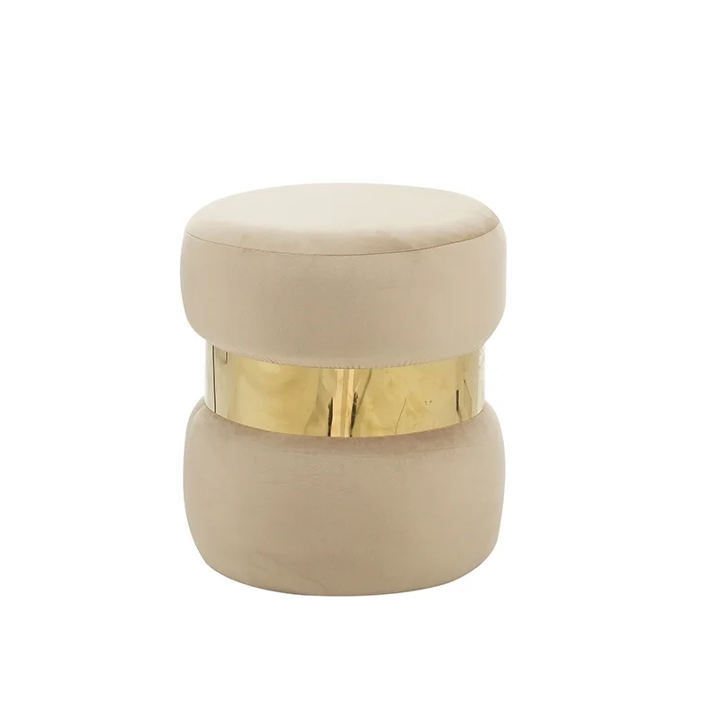 Φωτογραφία προϊόντος: Zita Plus LINDA/R ΣΚΑΜΠΟ BEIGE VELVET ΥΦΑΣΜΑ Φ.37Χ43εκ.