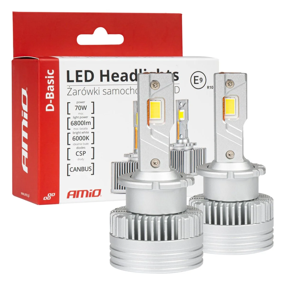 Φωτογραφία προϊόντος: AMIO ΛΑΜΠΕΣ LED D4S/D4R 12V 6.000K 6800lm CAN-BUS D-BASIC SERIES AMIO - 2 Τεμ. 03629/AM