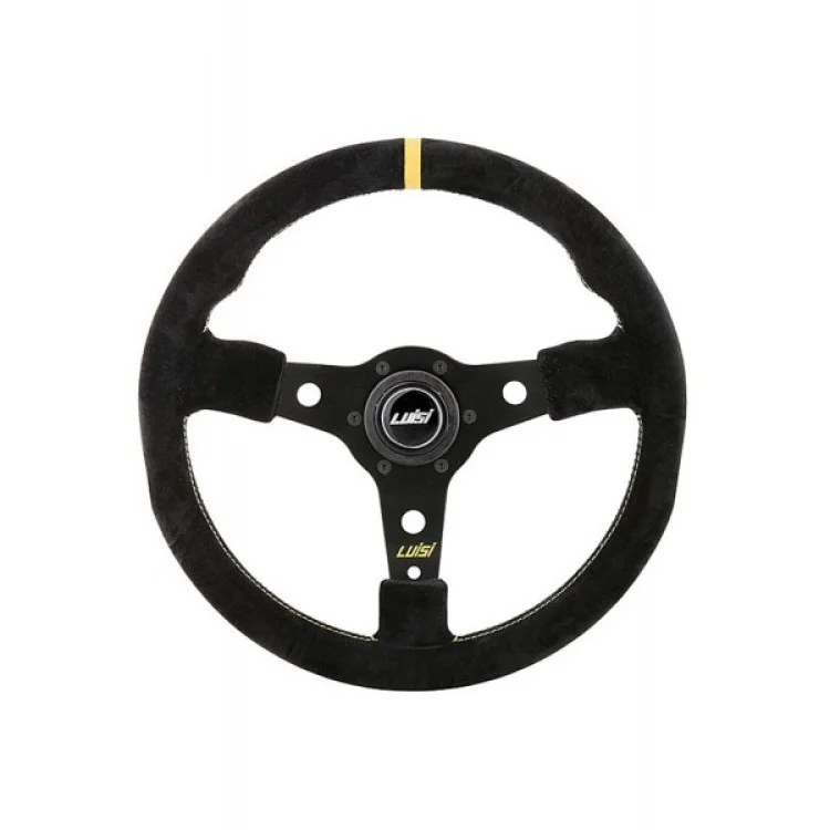 Φωτογραφία προϊόντος: Luisi ΤΙΜΟΝΙ RACING CORSA 350mm ΤΡΙΑΚΤΙΝΟ ΣΟΥΕΤ ΜΑΥΡΟ LUISI ΤΙΜ.41052/11/LU