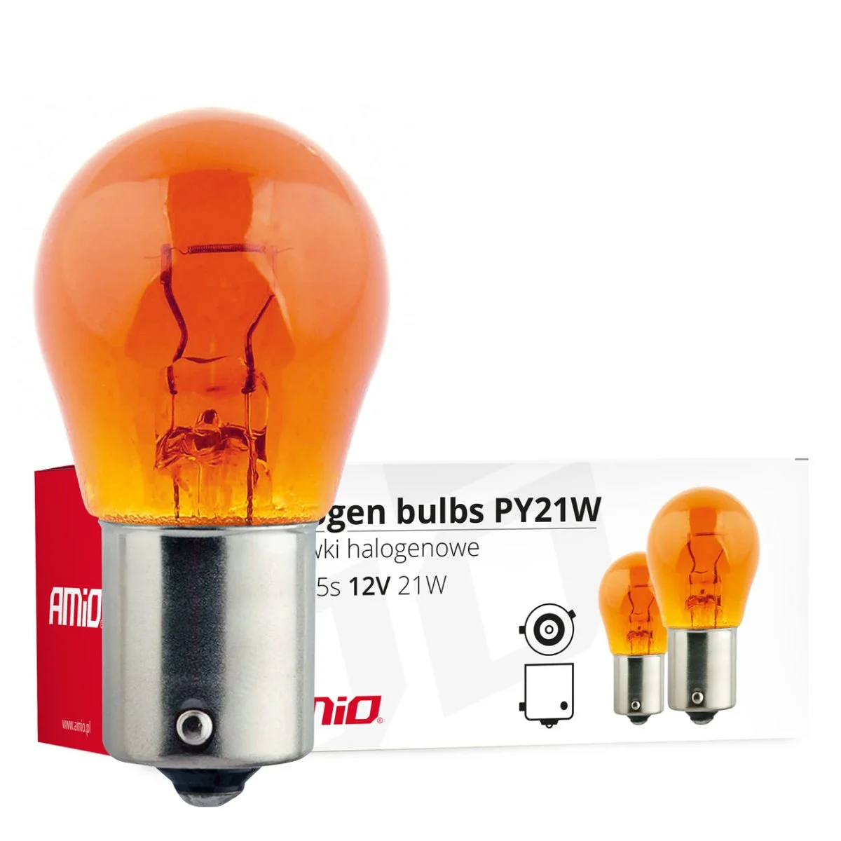 Φωτογραφία προϊόντος: AMIO PY21W 12V 21W BAU15s ΜΟΝΟΠΟΛΙΚΟ ΠΟΡΤΟΚΑΛΙ ΠΑΡΑΚΕΝΤΡΟ (ΦΛΑΣ) ΚΟΥΤΙ​ AMIO - 10 ΤΕΜ. 01158/AM