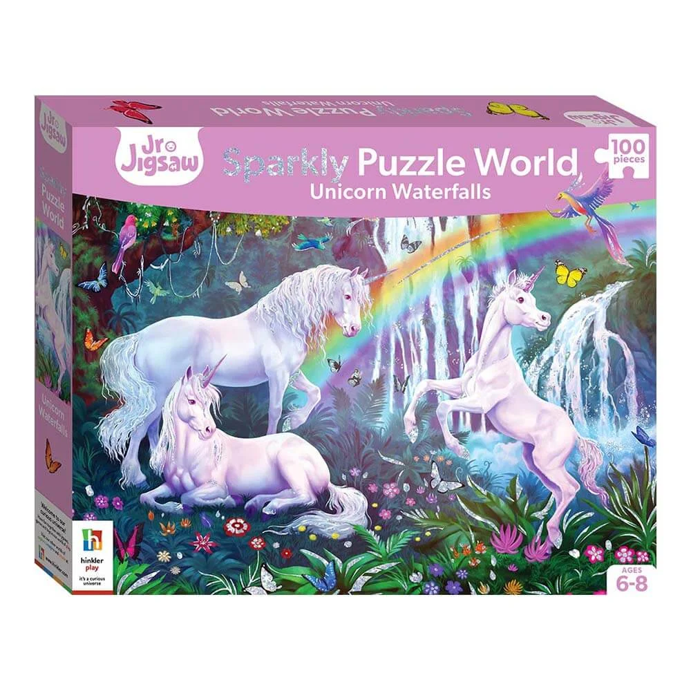 Φωτογραφία προϊόντος: Hinkler Jr. Jigsaw Unicorn Waterfalls - Μονόκεροι σε καταρράκτες Sparkly Παζλ 100 κομματιών