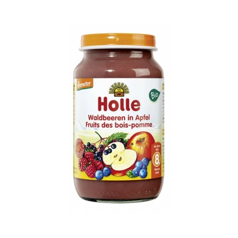 Φωτογραφία προϊόντος: Holle Φρουτόκρεμα Μήλο & Φρούτα του Δάσους 8m+ 220gr χωρίς Γλουτένη