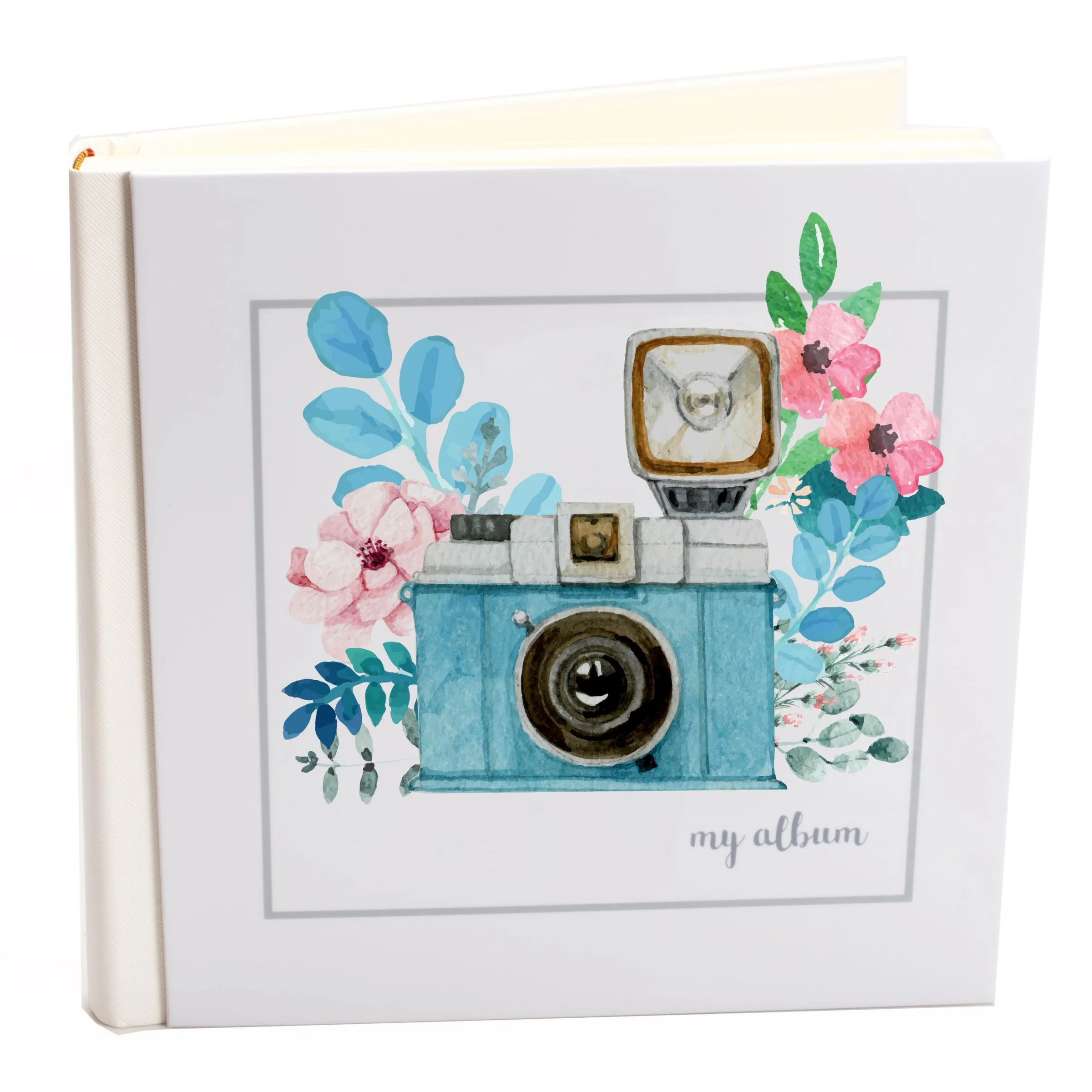 Φωτογραφία προϊόντος: HOPER Άλμπουμ my album camera vintage γαλάζια ριζόχαρτο 35x35cm και κουτί άλμπουμ
