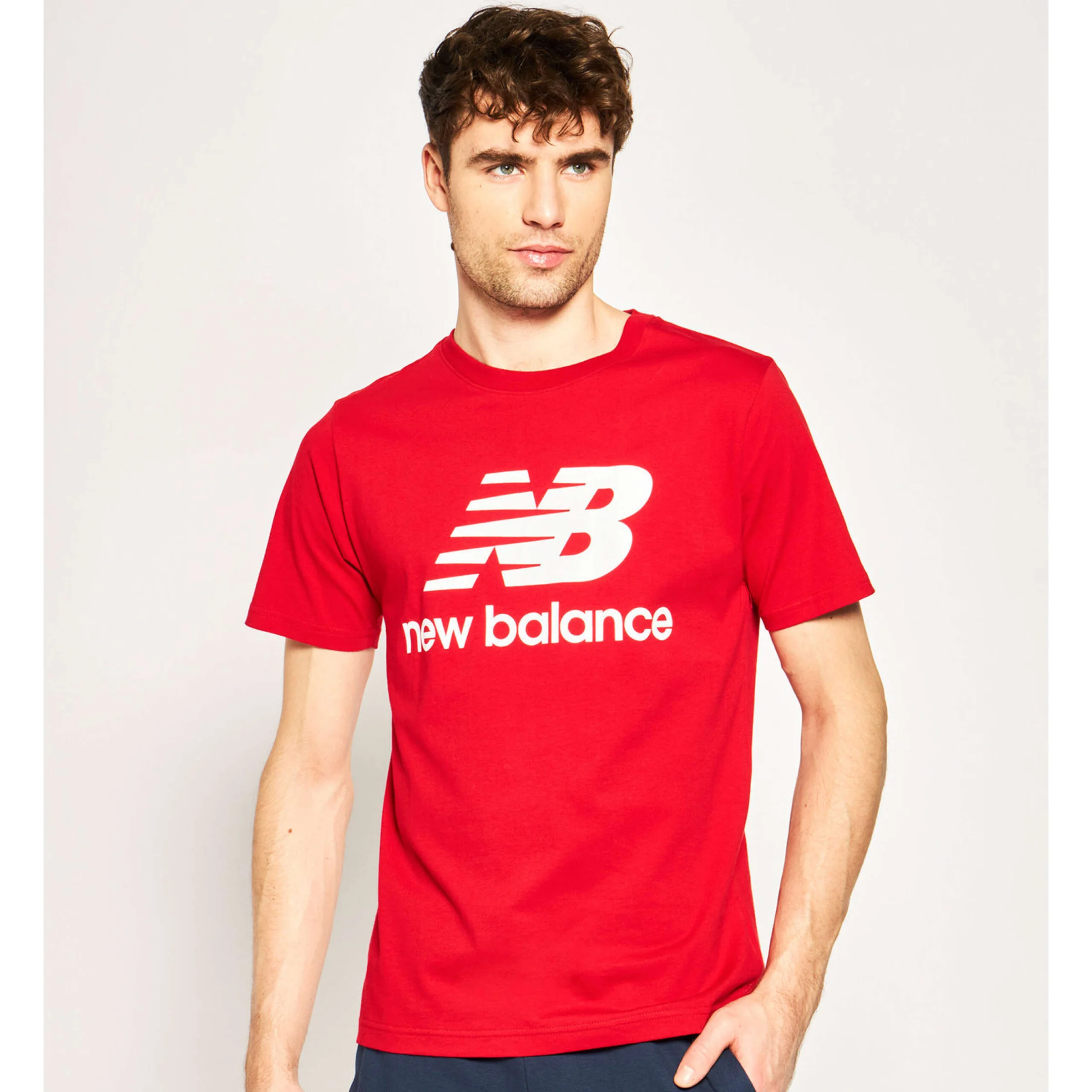 Φωτογραφία προϊόντος: New Balance Essentials Stacked Logo Ανδρικό T-shirt Κόκκινο