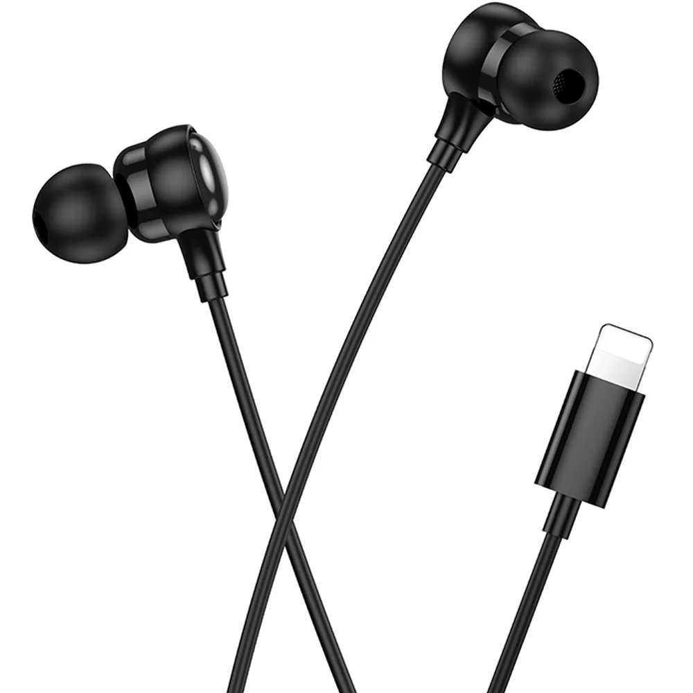 Φωτογραφία προϊόντος: Hands Free Hoco M116 Benevolent με Μικρόφωνο, Βύσμα Lightning Μαύρα 1.2m