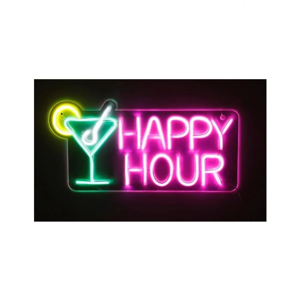 Φωτογραφία προϊόντος: Plastona Επιγραφή LED neon HAPPY HOUR 43X21