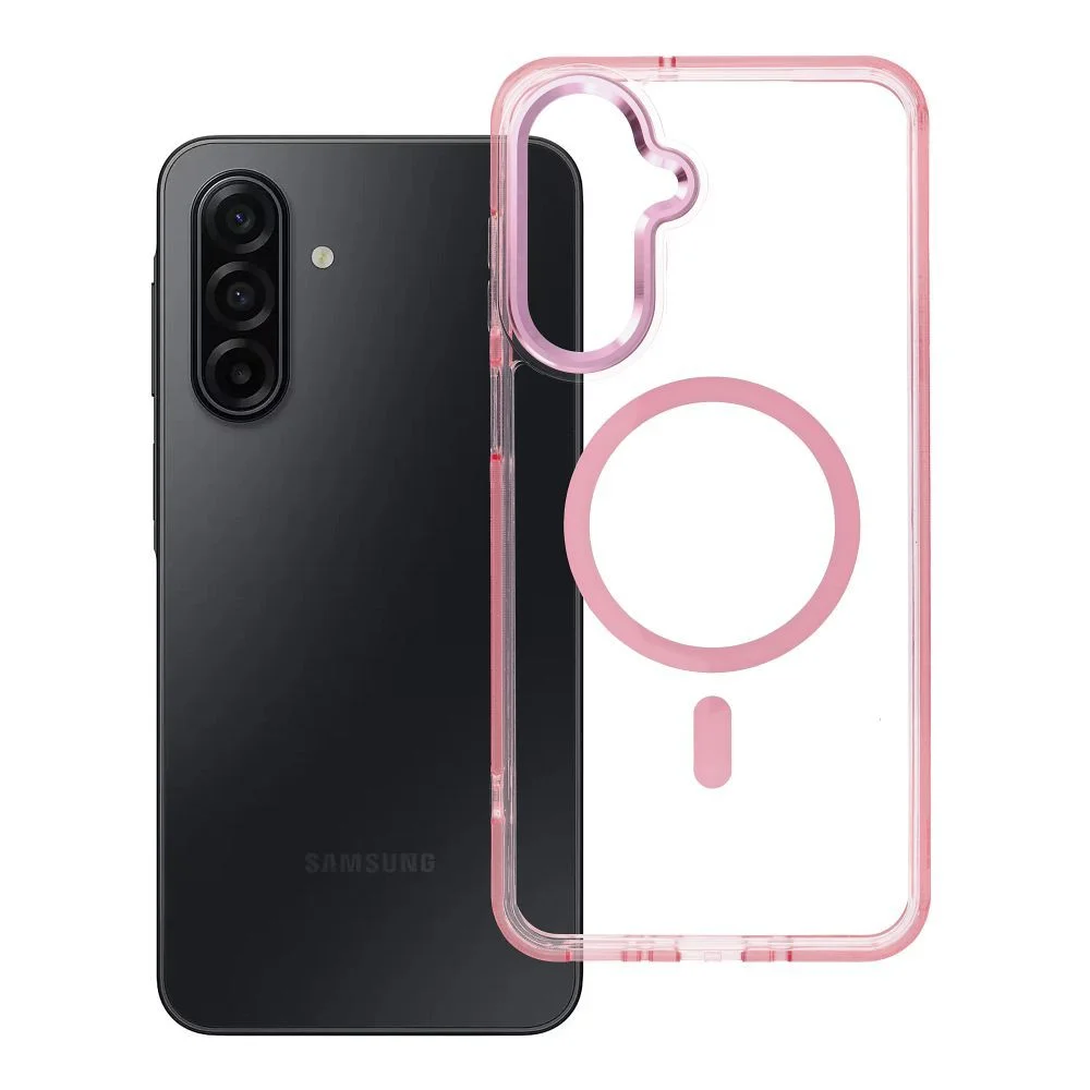 Φωτογραφία προϊόντος: . Case FRAME CLEAR HYBRID MAG COVER compatible with MagSafe for SAMSUNG A17 powder pink