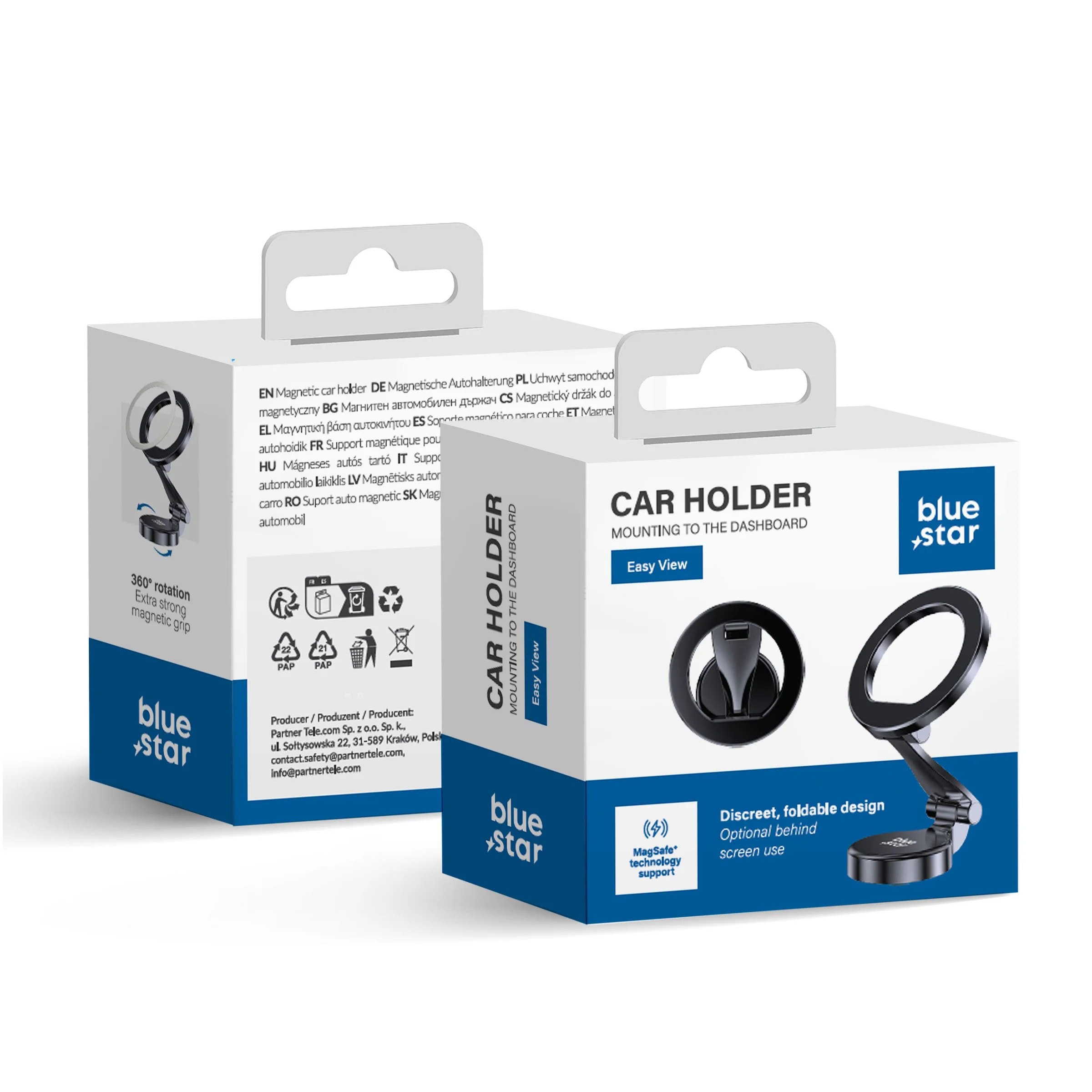 Φωτογραφία προϊόντος: . Car holder for dashboard BLUE STAR Easy Wiev compatible with MagSafe black