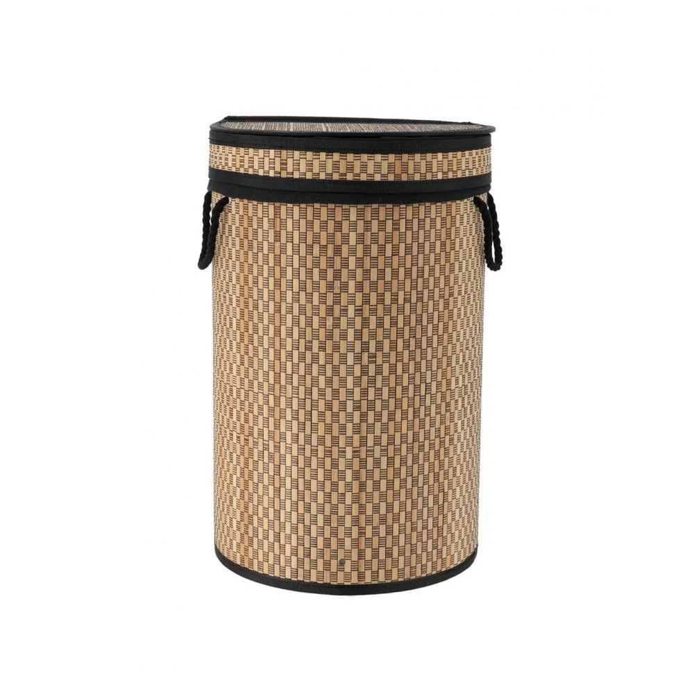 Φωτογραφία προϊόντος: Plastona Καλάθι απλύτων bamboo φυσικό/μαύρο Φ35 H55 cm
