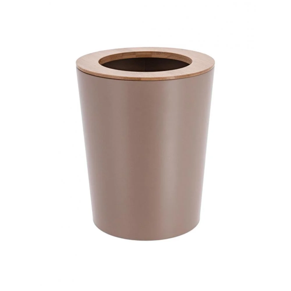 Φωτογραφία προϊόντος: Plastona Κάδος απορ.μεταλ.bamboo καπάκι 5lt cappuccino 20x25cm