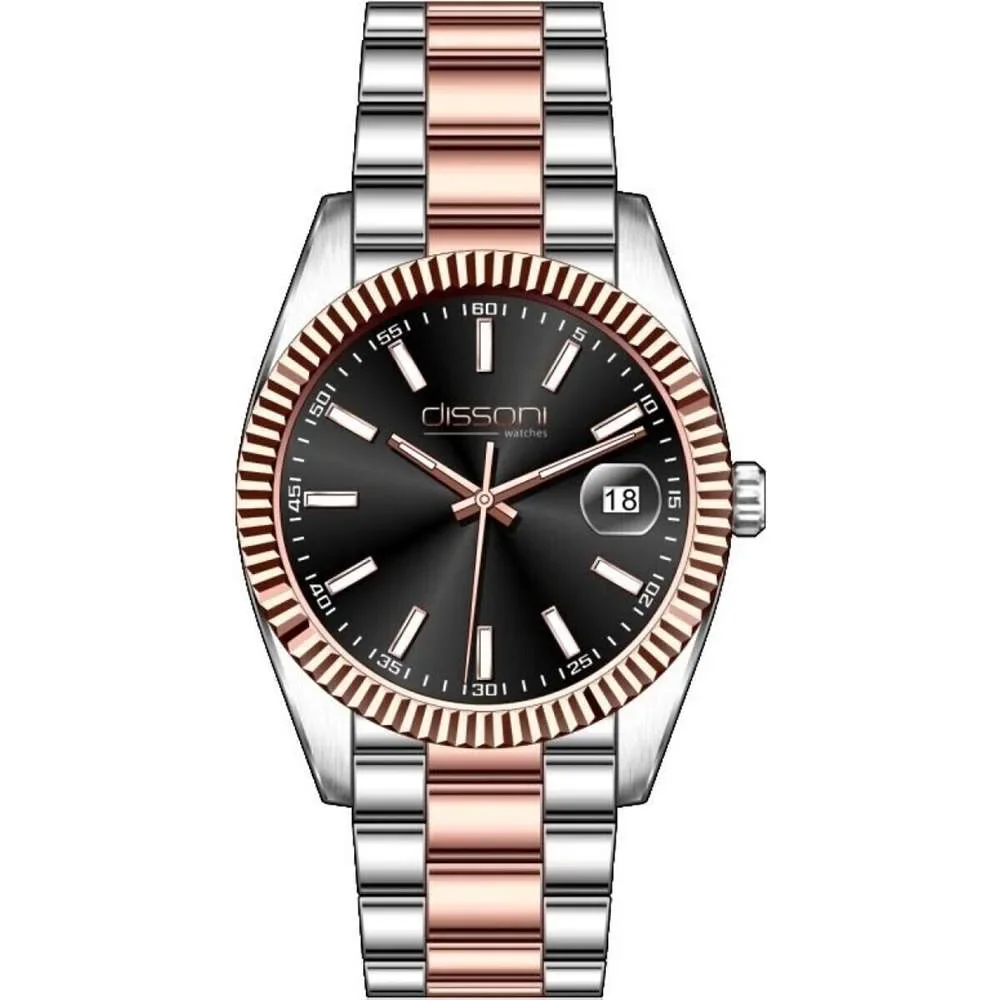 Φωτογραφία προϊόντος: Dissoni Classy date two tone black dial