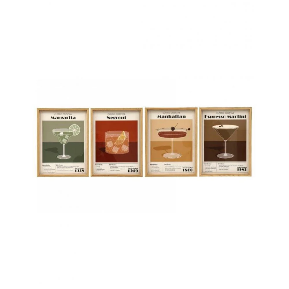 Φωτογραφία προϊόντος: Plastona Κάδρο "Coctails" 4σχέδια 30x40cm