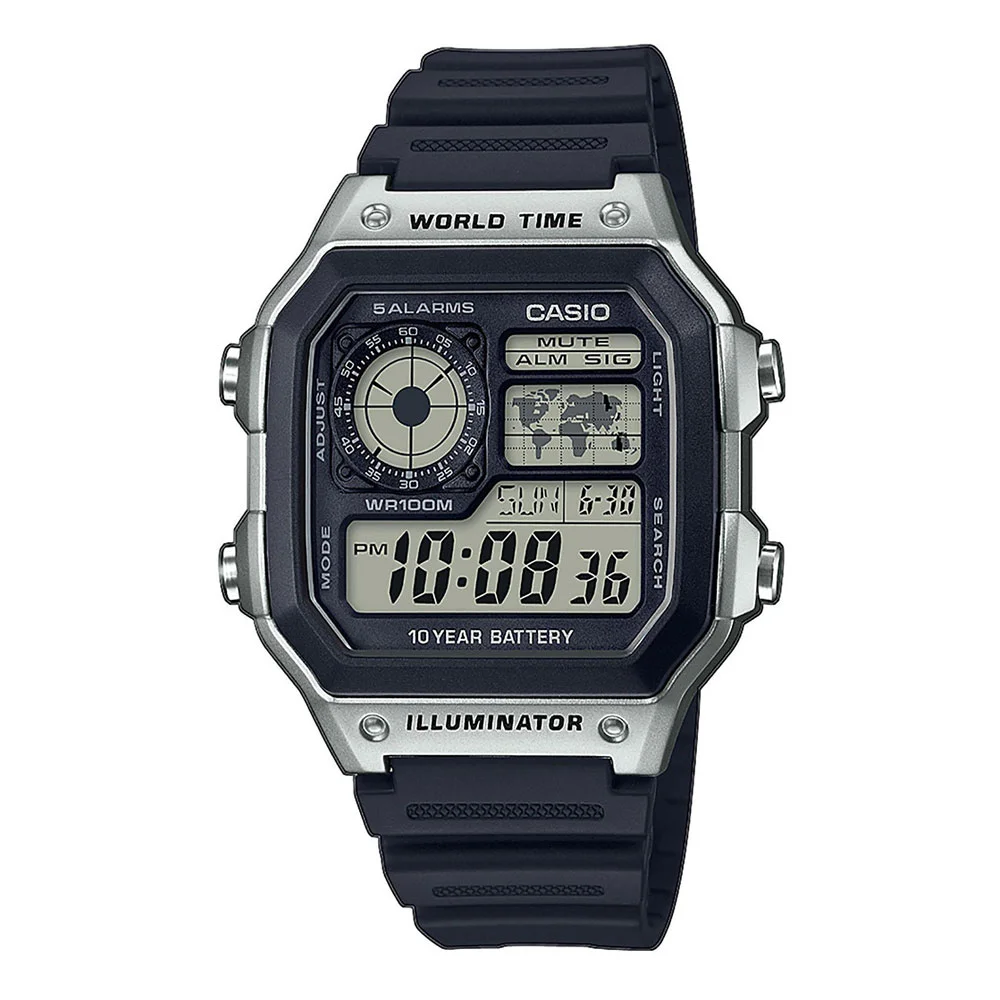 Φωτογραφία προϊόντος: CASIO Standard Digital Black Rubber Strap AE-1200WH-1CVEF