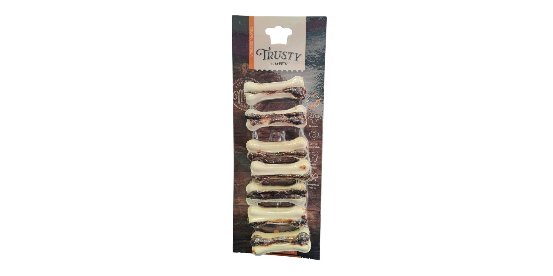 Φωτογραφία προϊόντος: TRUSTY BY M-PETS PRESSED BONES 140GR 7 PCS CHICKEN