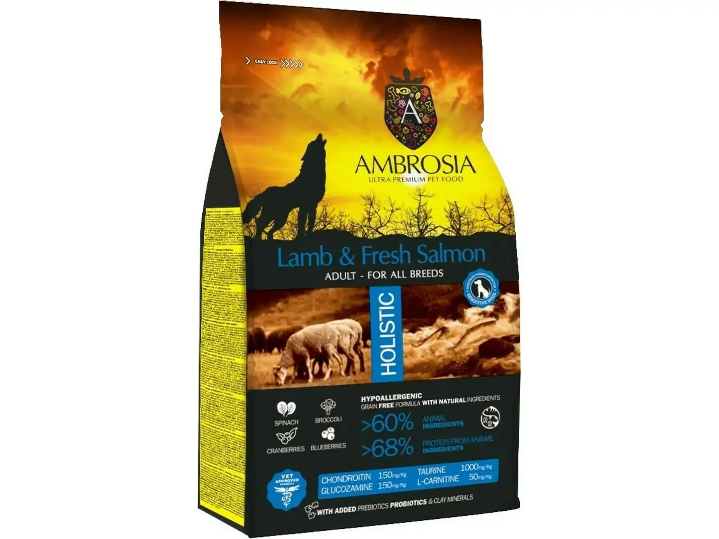 Φωτογραφία προϊόντος: AMBROSIA GRAIN FREE DOG ADULT LAMB + FRESH SALMON