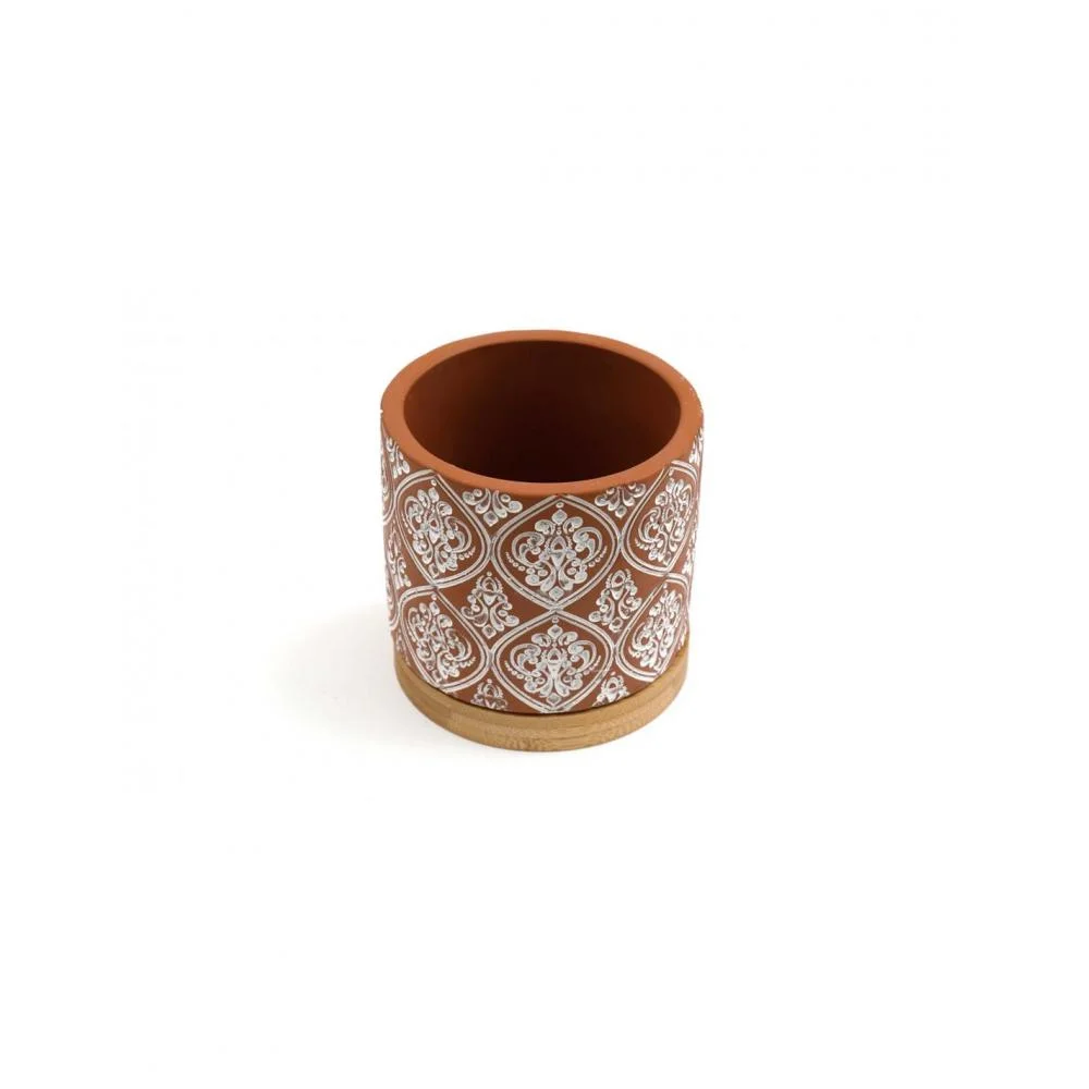 Φωτογραφία προϊόντος: Plastona Κασπώ κεραμικό terracotta/bamboo βάση 10,5X10,5cm