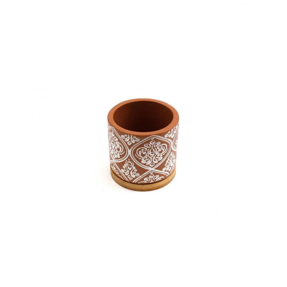 Φωτογραφία προϊόντος: Plastona Κασπώ κεραμικό terracotta/bamboo βάση 7,5X8cm