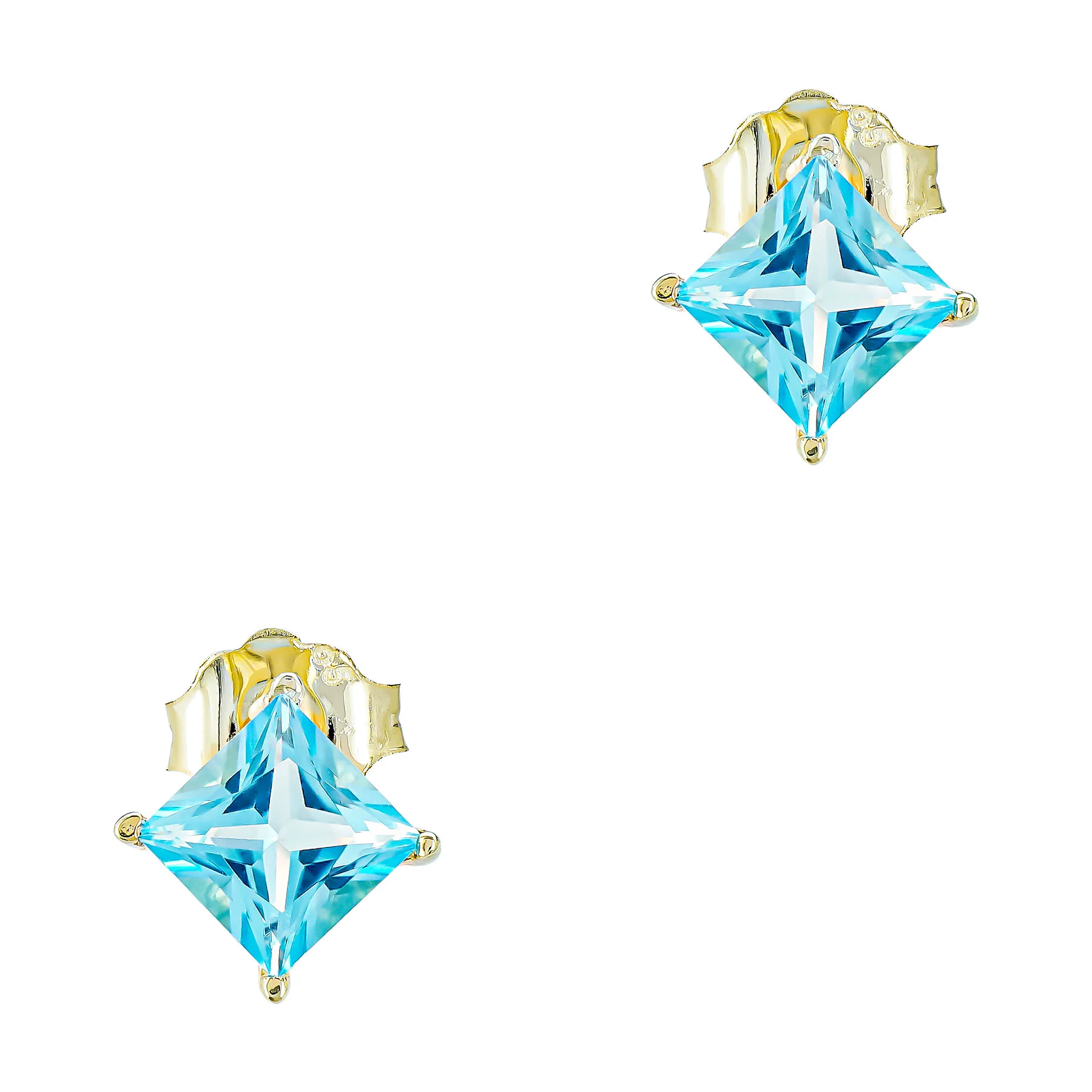Φωτογραφία προϊόντος: Σκουλαρίκια με Aqua Topaz από Κίτρινο Χρυσό 14 Καρατίων SK2193