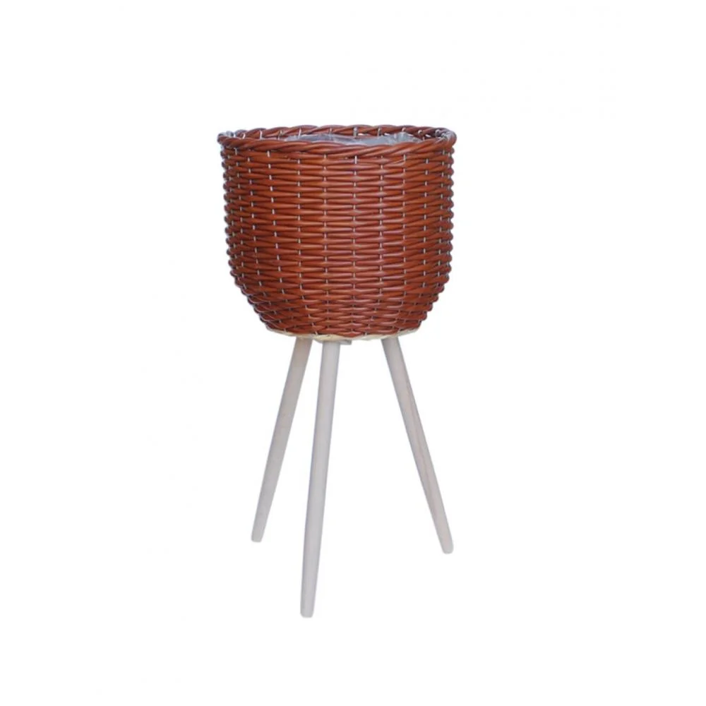 Φωτογραφία προϊόντος: Plastona Κασπώ rattan καφέ σε τρίποδο 30Χ25/60