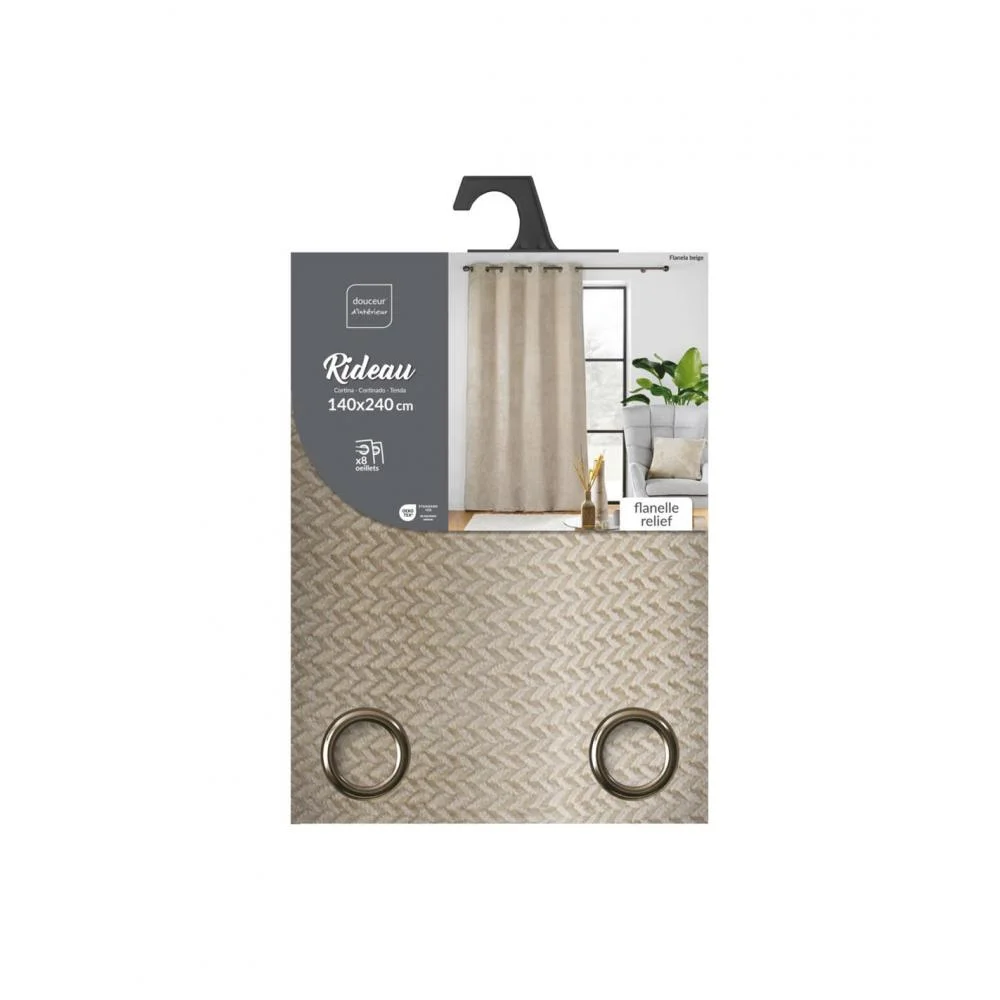 Φωτογραφία προϊόντος: Plastona Κουρτίνα embossed flannel μπεζ 140x240cm