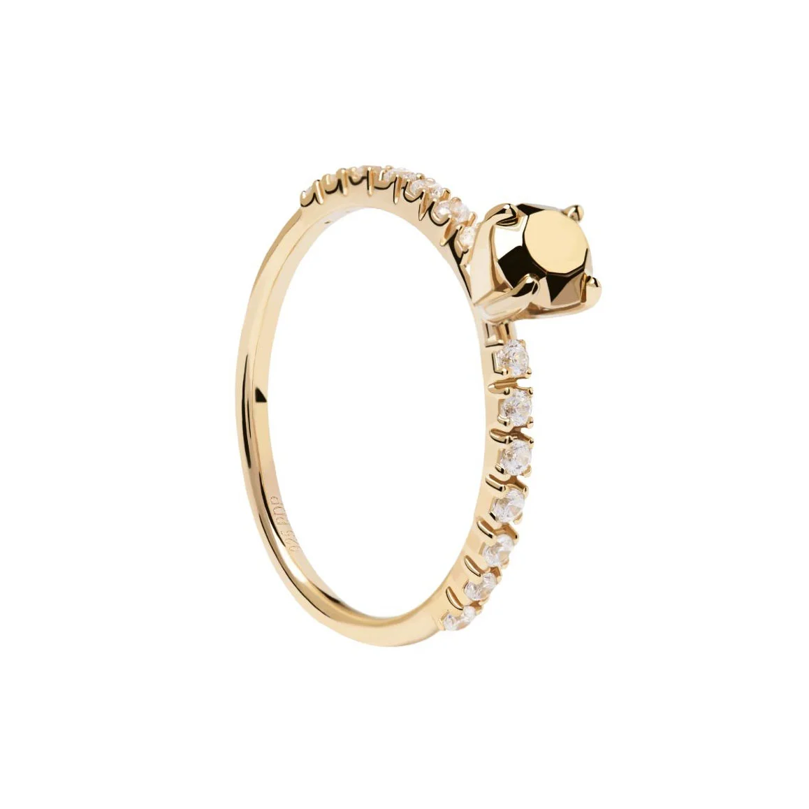 Φωτογραφία προϊόντος: PDPAOLA Essentials Extra Golden Gem Gold Μονόπετρο Δαχτυλίδι από Επιχρυσωμένο Ασήμι AN01-432-14