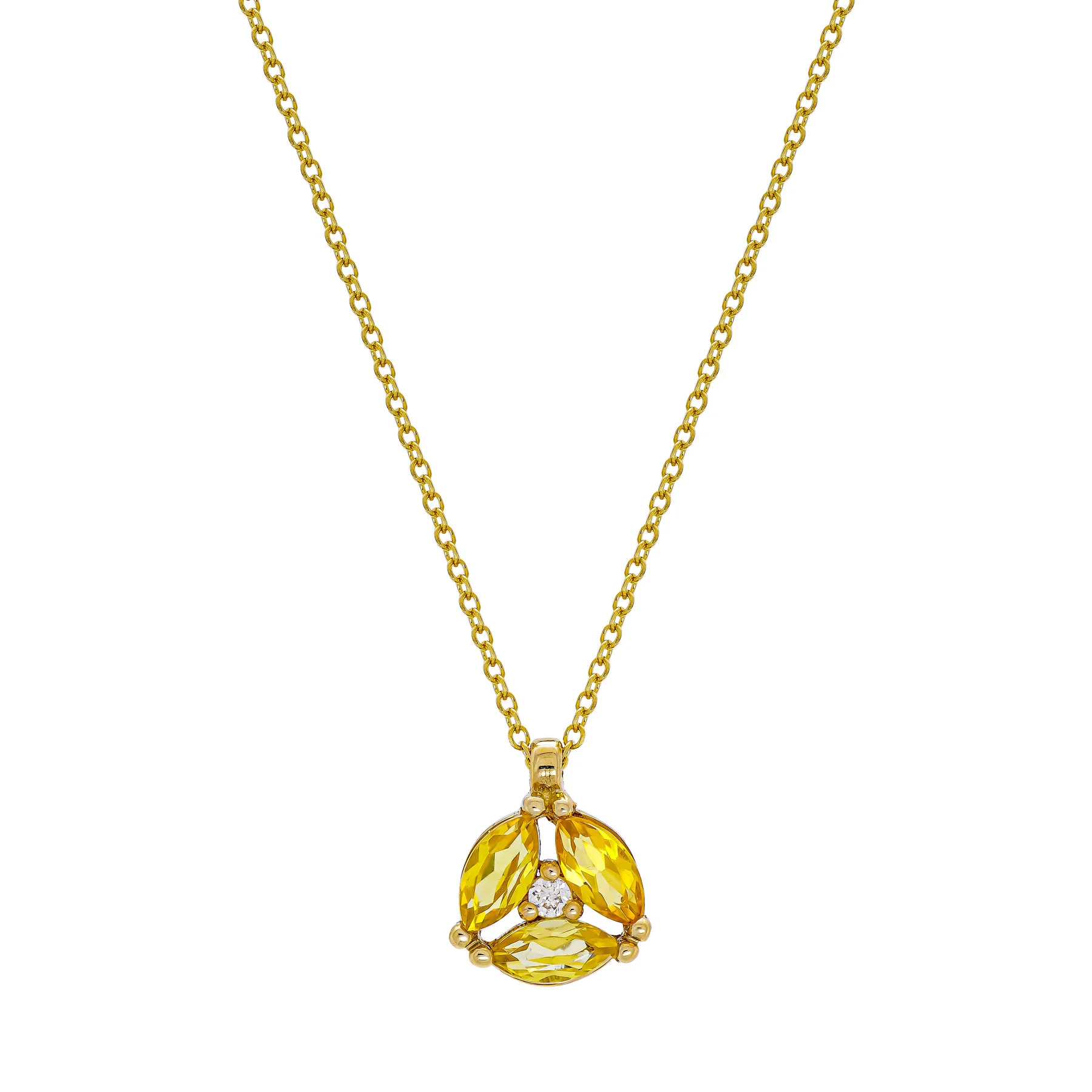 Φωτογραφία προϊόντος: Κολιέ με Διαμάντι + Yellow Sapphire από Κίτρινο Χρυσό 14 Καρατίων KL2238