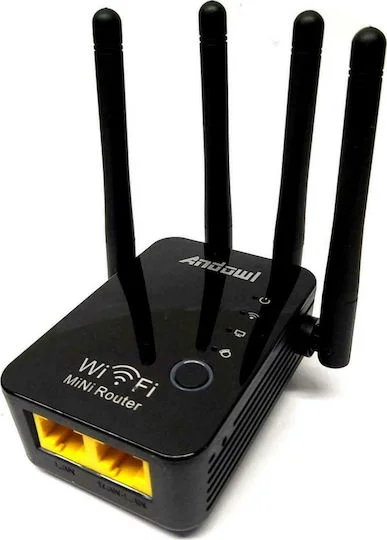 Φωτογραφία προϊόντος: Ασύρματο WiFi N Router/Repeater 300Mbps WPS Andowl Q-A45 – Μαύρο