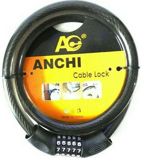 Φωτογραφία προϊόντος: Anchi Cable Κλειδαριά Ποδηλάτου Κουλούρα με Κλειδί Μαύρη