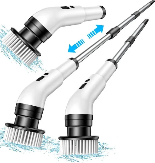 Φωτογραφία προϊόντος: Rotating Electric Brush Cleaning Kitchen Bathroom Floors Windows Car 9 Heads 90 Minutes Battery Life 450 Rpm 2 Speeds 137 Cm Extendable Handle Usb Rechargeable Aluminum
