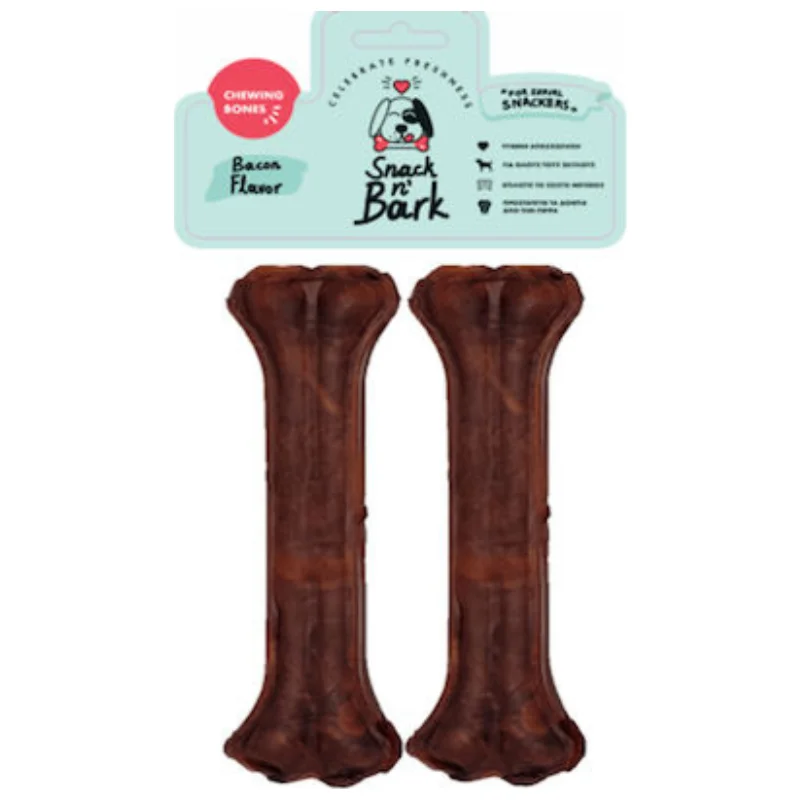 Φωτογραφία προϊόντος: Snack n Bark Bone pressed with flavor bacon 16cm 90gr 2 τμχ
