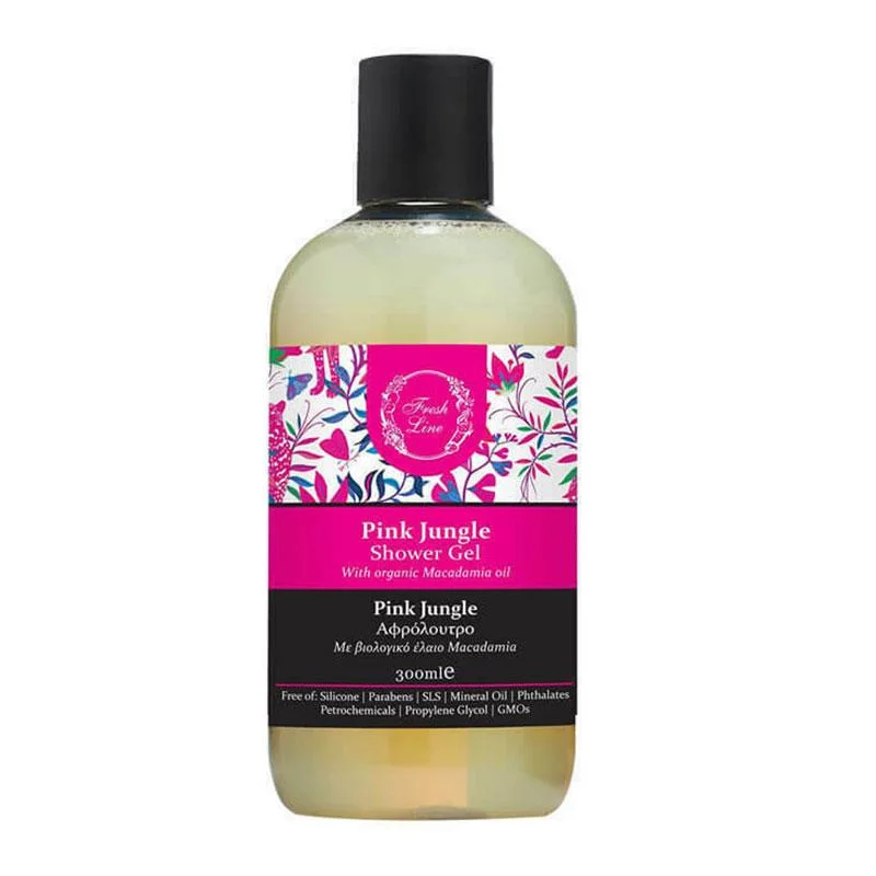 Φωτογραφία προϊόντος: FRESHLINE Fresh Line Pink Jungle Shower Gel Αφρόλουτρο με Βιολογικό Έλαιο Macadamia 300ml