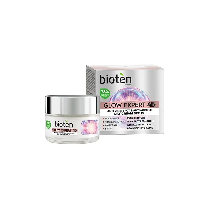 Φωτογραφία προϊόντος: Bioten Glow Expert 4D Κρέμα Ημέρας Κατά Των Πανάδων & Των Ρυτίδων SPF15 50ml