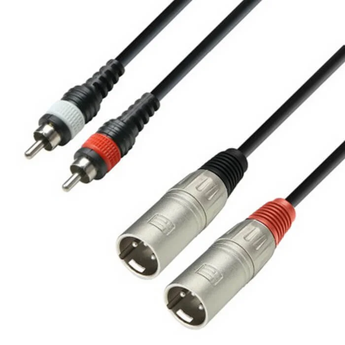 Φωτογραφία προϊόντος: Adam Hall K3TMC0100 3Star Series Καλώδιο Audio 2xXLR(m) - 2xRCA(m) 1m Μαύρο