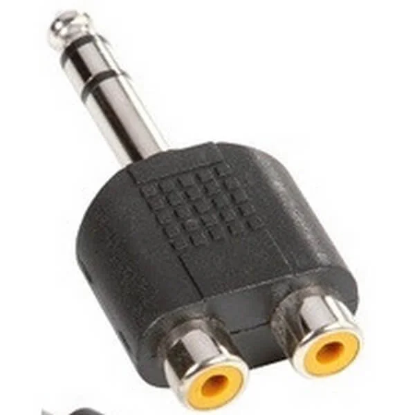 Φωτογραφία προϊόντος: Adam Hall 7549 Αντάπτορας Stereo 2xRCA(f) - 1/4 Jack(m) Μαύρος