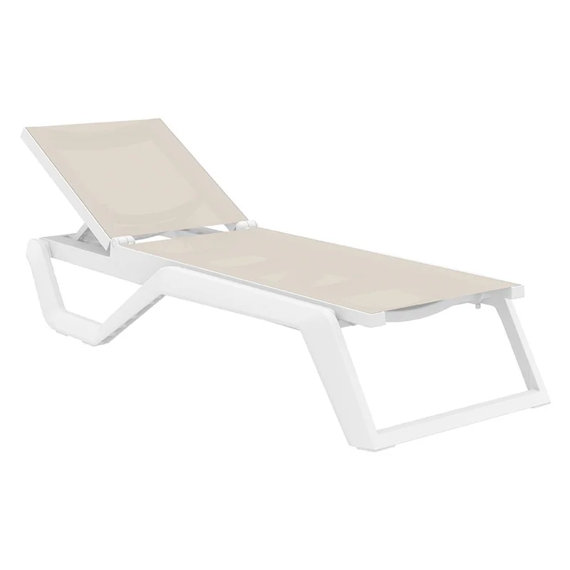 Φωτογραφία προϊόντος: RIO PRO ΞΑΠΛΩΣΤΡΑ WHITE/TAUPE ΠΟΛ/ΝΙΟΥ 190X70X33εκ.