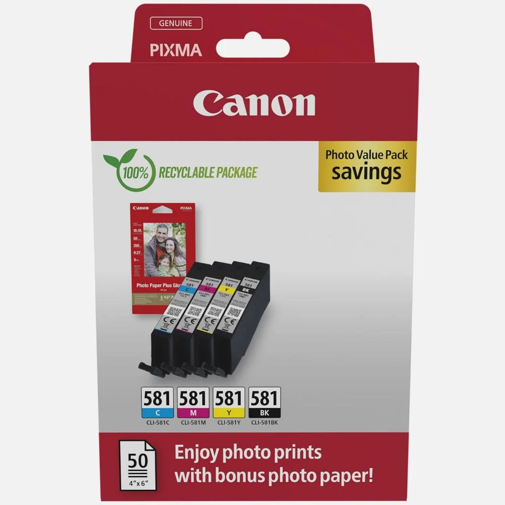 Φωτογραφία προϊόντος: Canon Μελάνι Inkjet CLI-581 CMYK (2106C006) (CANCLI-581PMP)