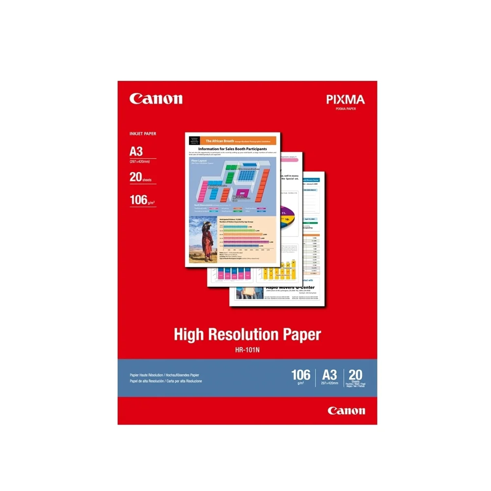 Φωτογραφία προϊόντος: Canon High Resolution Paper A3 106g/m² 20 Φύλλα (1033A006) (CAN-HR101A3)