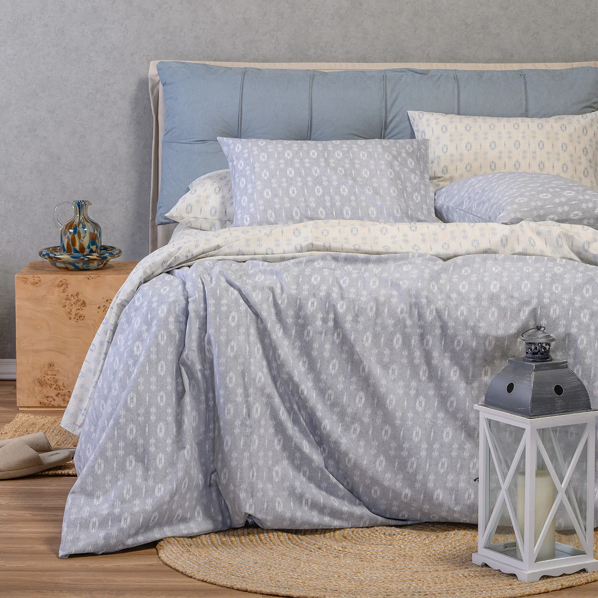 Φωτογραφία προϊόντος: Σετ Σεντόνια 260x270 King Size Casual Line Melinen River Light Grey 50% Βαμβάκι-50% ΠολυέστερΧωρίς Λάστιχο