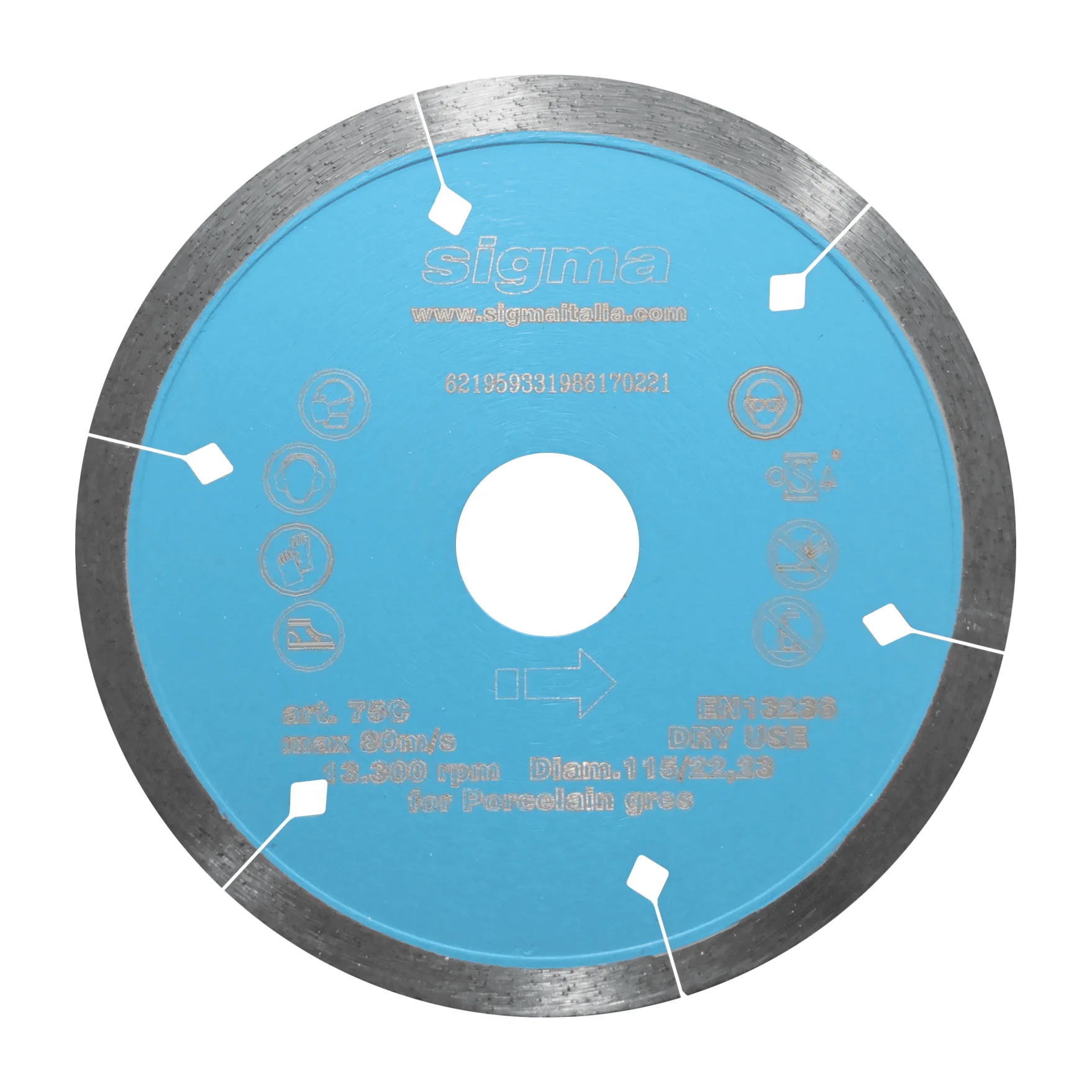 Φωτογραφία προϊόντος: Διαμαντόδισκος 125x1,4mm για κόφτες πλακιδίων - SIGMA 75C