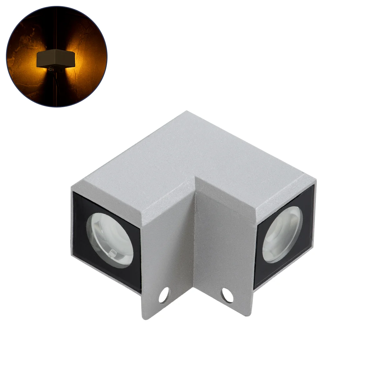 Φωτογραφία προϊόντος: GloboStar® WALLLIGHT-DONA 90258 Φωτιστικό Γωνίας Τοίχου - Απλίκα LED 10W 850lm 10° AC 220-240V Αδιάβροχο IP66 Μ8.2 x Π8.2 x Υ6cm Αρχιτεκτονικό Πορτοκαλί 2200K - Γκρι - 3 Years Warr