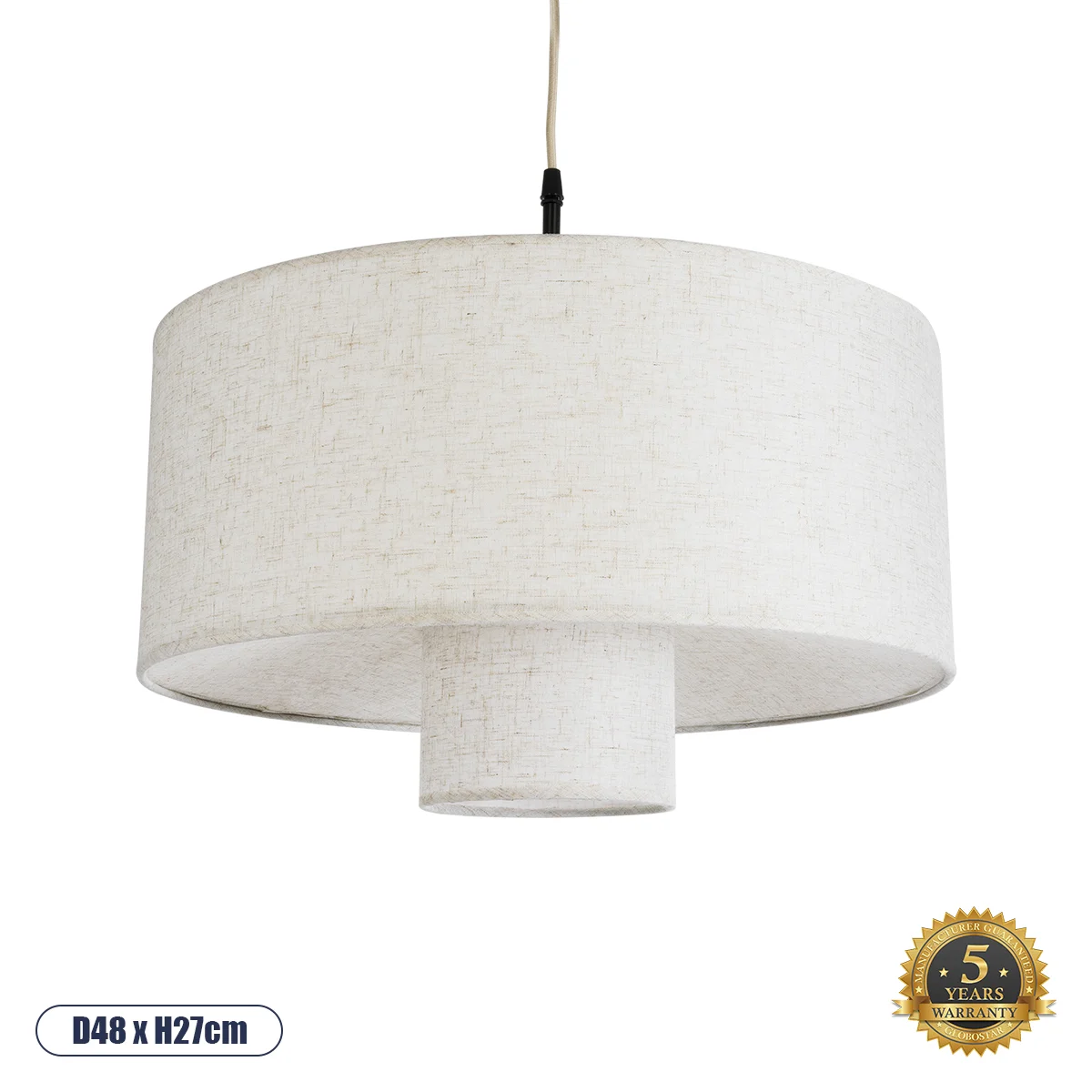 Φωτογραφία προϊόντος: GLOBOSTAR® MARIGOLD 02226 Boho Κρεμαστό Φωτιστικό Οροφής με Ντουί 1 x E27 AC 220-240V IP20 - Λευκό - Μ48 x Π48 x Υ27cm