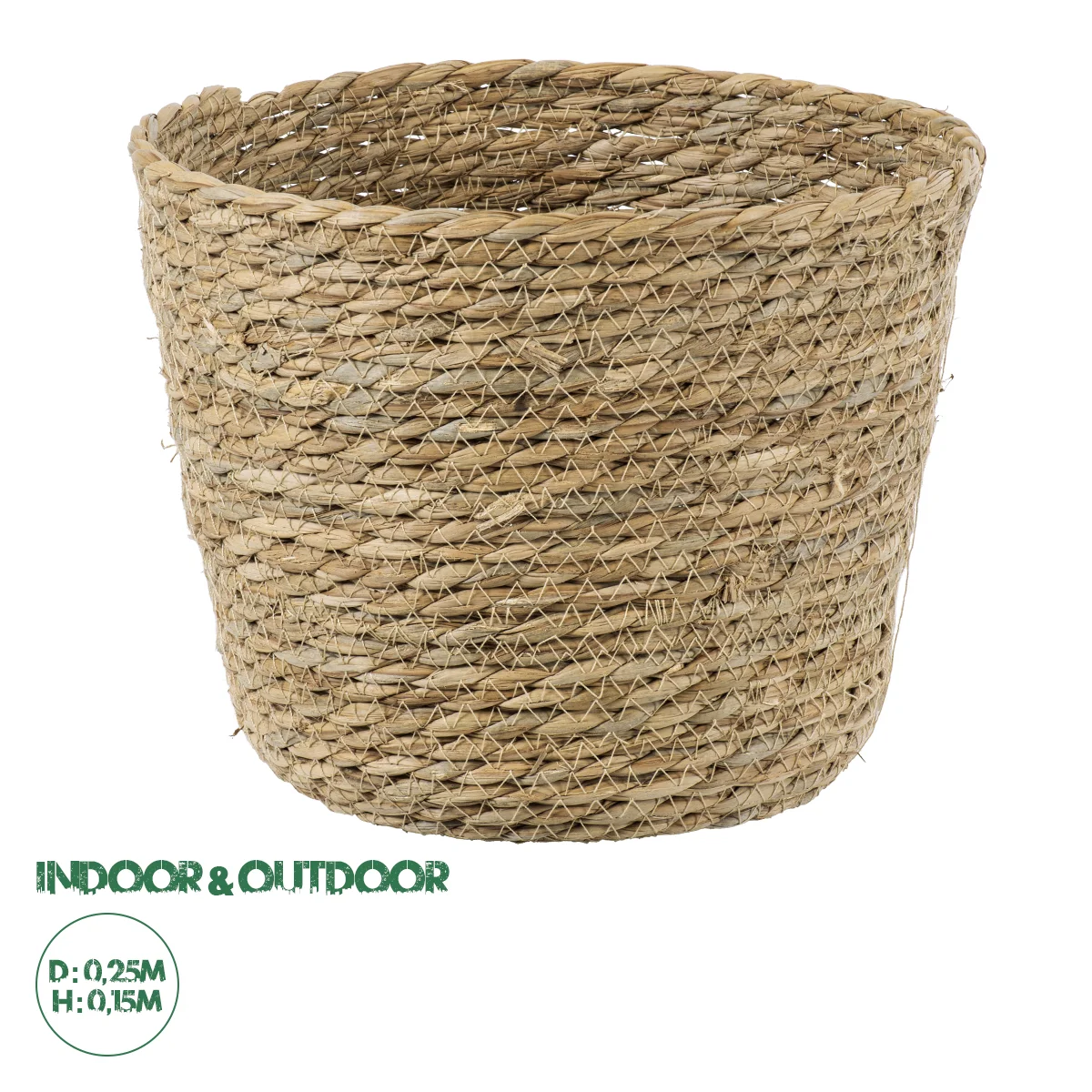 Φωτογραφία προϊόντος: GloboStar® Artificial Garden SIFNOS 20268 Διακοσμητικό Πλεκτό Καλάθι - Κασπώ Γλάστρα - Flower Pot Μπεζ Φ25cm x Υ15cm