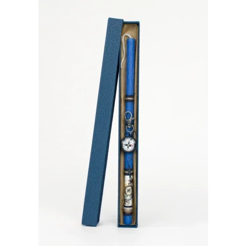 Φωτογραφία προϊόντος: Λαμπάδα Στρογγυλή Μίνι Μπρελόκ Πυξίδα