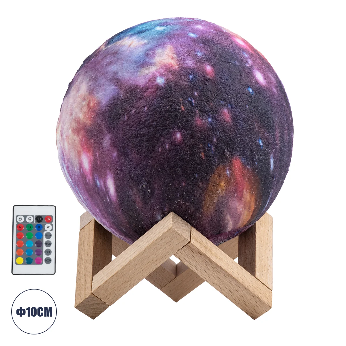 Φωτογραφία προϊόντος: GloboStar® MOON 79616 Επιτραπέζιο Φωτιστικό Πορτατίφ LED 4W 200lm 360° DC 5V IP20 RGBW Dimmable Πολύχρωμο Πλαστικό με Μπεζ Ξύλο - Μ15 x Π15 x Υ19cm - 2 Xρόνια Εγγύηση