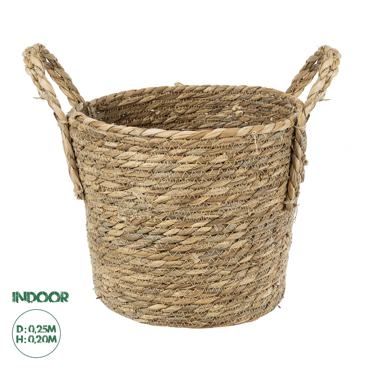 Φωτογραφία προϊόντος: GloboStar® Artificial Garden TINOS 20290 Διακοσμητικό Πλεκτό Καλάθι - Κασπώ Γλάστρα - Flower Pot Μπεζ Φ25cm x Υ20cm