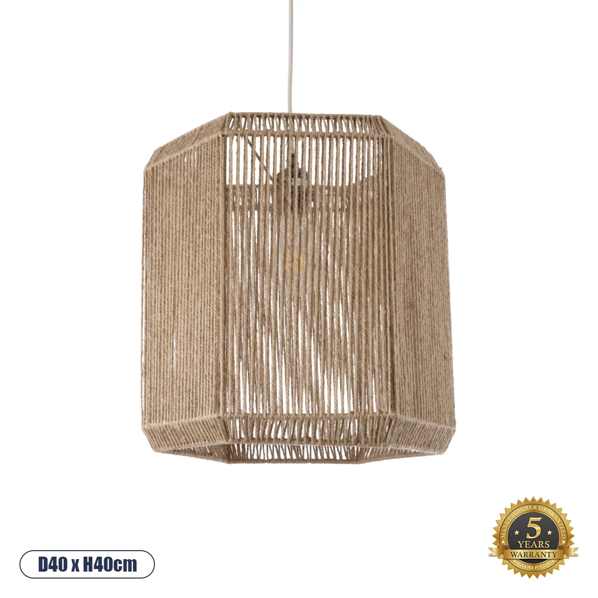 Φωτογραφία προϊόντος: GLOBOSTAR® CAYMAN 00519 Boho Κρεμαστό Φωτιστικό Οροφής με Ντουί 1 x E27 AC 220-240V IP20 - Μπεζ - Μ40 x Π40 x Υ40cm
