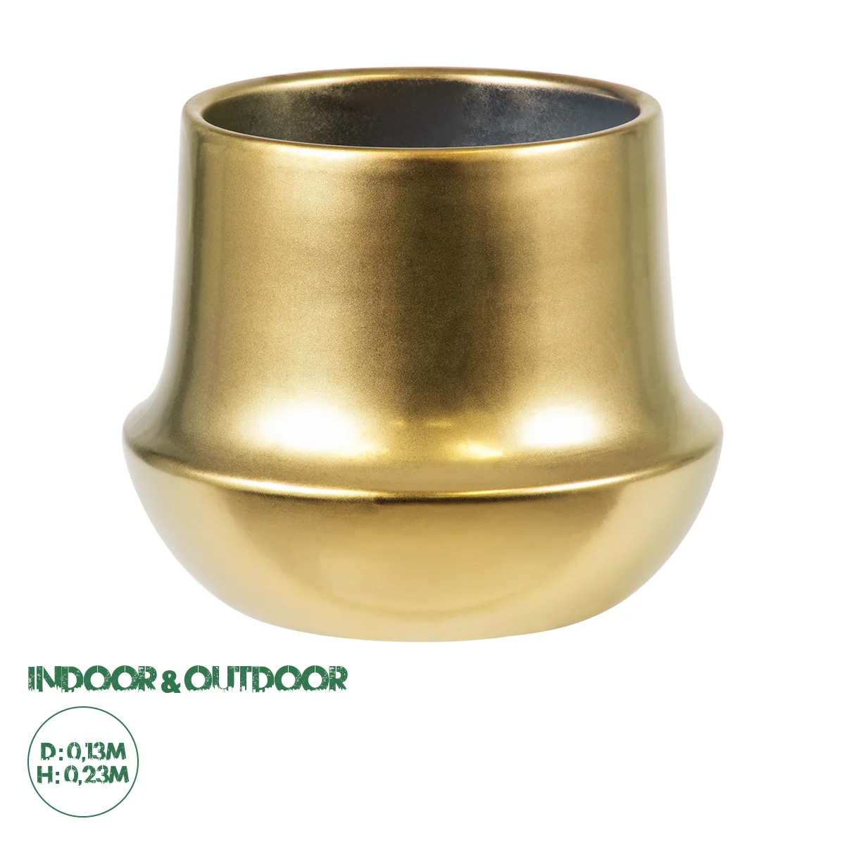 Φωτογραφία προϊόντος: GloboStar® Artificial Garden KERKYRA 20474 Πήλινο Κεραμικό Κασπώ Γλάστρα - Flower Pot Χρυσό Φ13cm x Υ23cm
